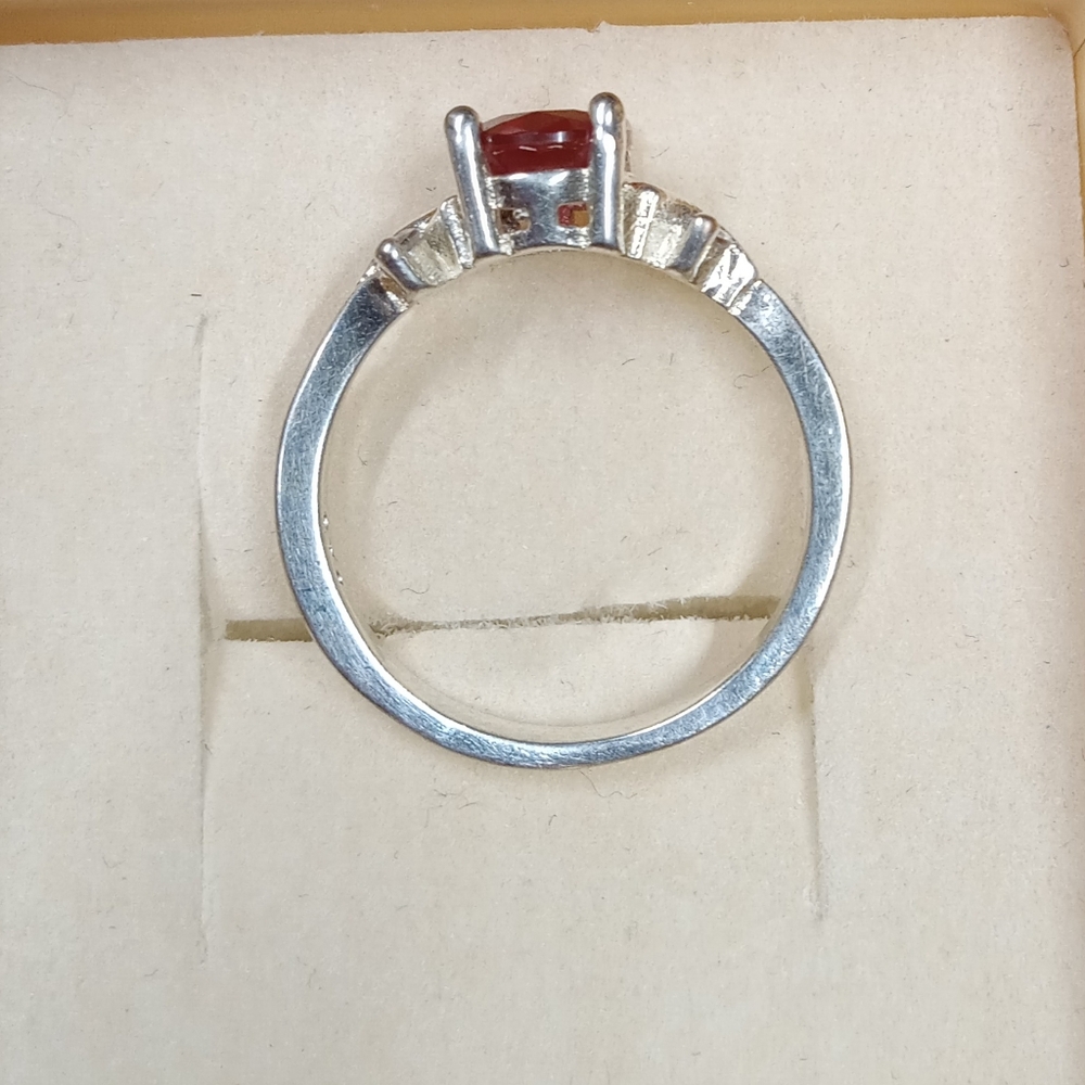 Sterling Silver Pink & White CZ Floral Ring Size 7 - Picture 10 of 14